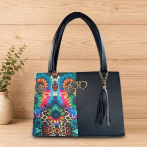 Bolso Mitad Floral Mitad Negro