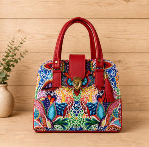 Bolso de mano artesanal multicolor