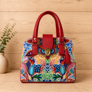 Bolso de mano artesanal multicolor